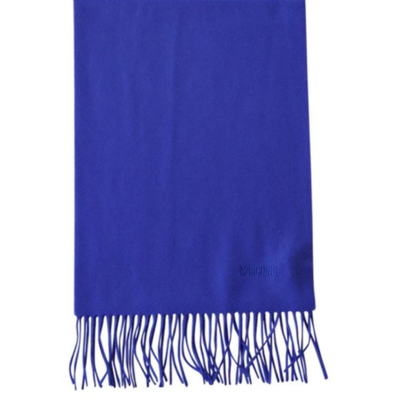 Moschino Bright Blue Merino Wool Scarf - Picture 2 of 7